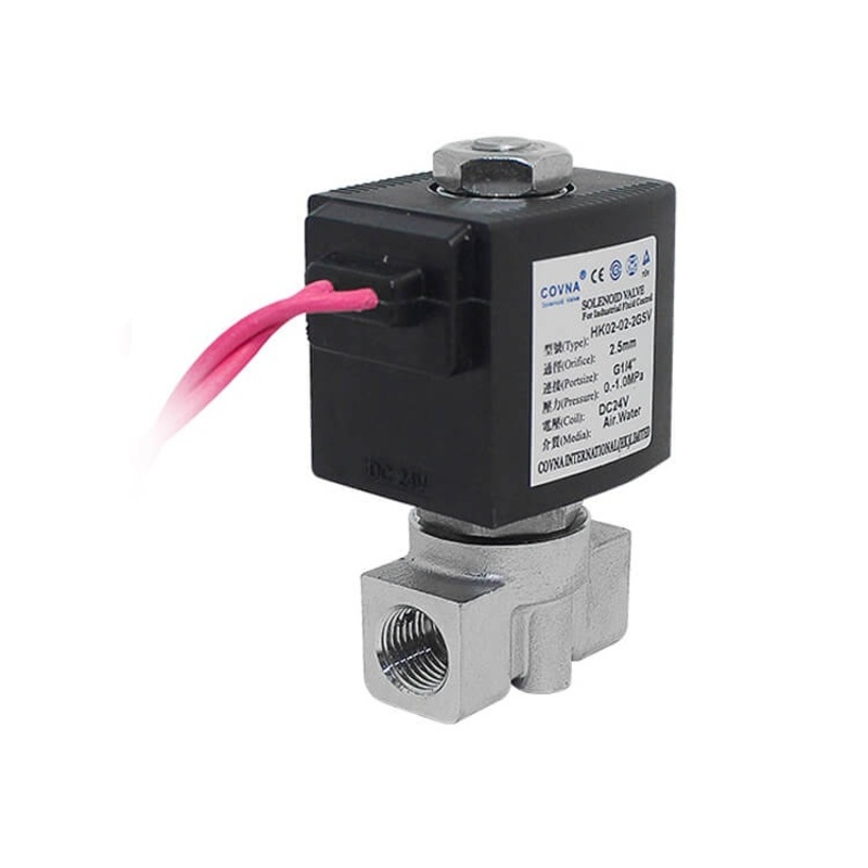 Válvula solenóide de design compacto HK02 -S - aço inoxidável