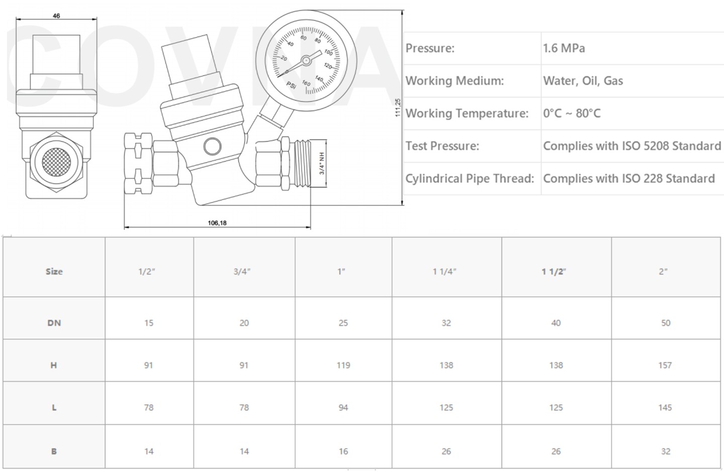 Brass Piston Pressure Reducing Valve 6