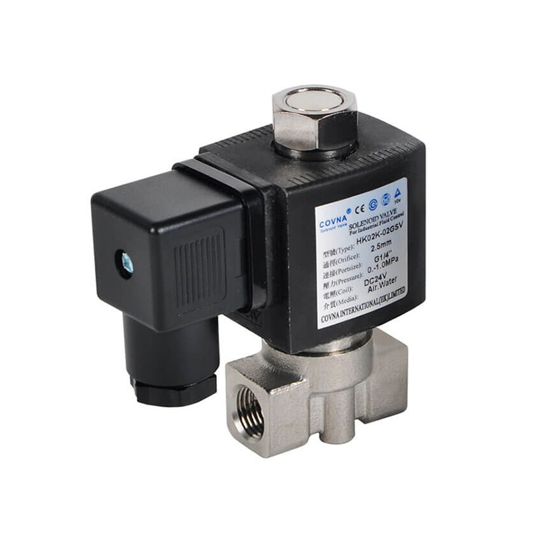 Válvula solenóide de design compacto HK02 -S - aço inoxidável